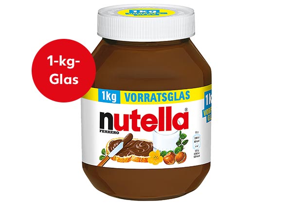  NUTELLA Nuss-Nugat-Creme; Störer: 1-kg-Glas