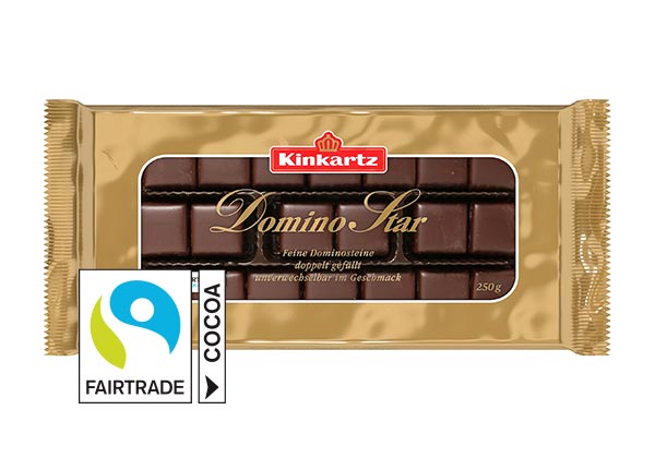 KINKARTZ Dominosteine; Logo: FAIRTRADE COCOA