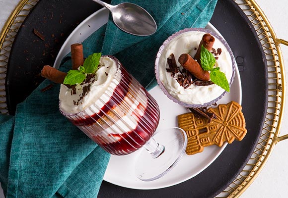 Rezept: Kirsch-Spekulatius-Schichtdessert