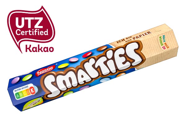 NESTLÉ Smarties; Logo: UTZ Certified Kakao