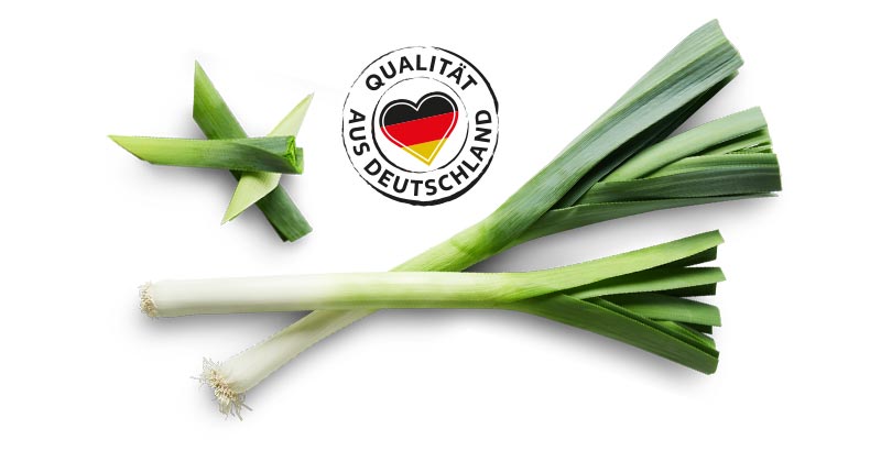 Dtsch. Porree; Logo: Qualität aus Deutschland
