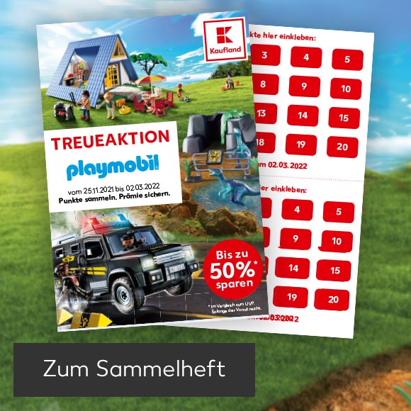Abbildung: PLAYMOBIL® Sammelheft; Button: Zum Sammelheft