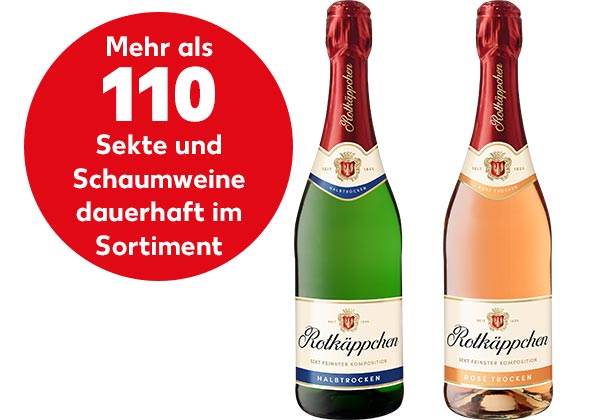 ROTKÄPPCHEN Sekt, versch. Sorten; Störer: Mehr als 110 Sekte und Schaumweine dauerhaft im Sortiment
