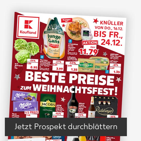Titelbild Kaufland-Prospekt; Button: Jetzt Prospekt durchblättern