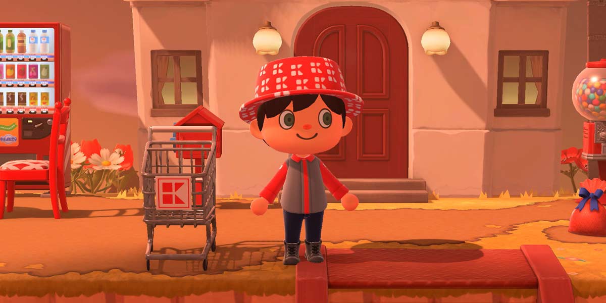 Animal Crossing; Kauf(is)land; Kaufland-Filiale mit Einkaufswagen und Spielfigur