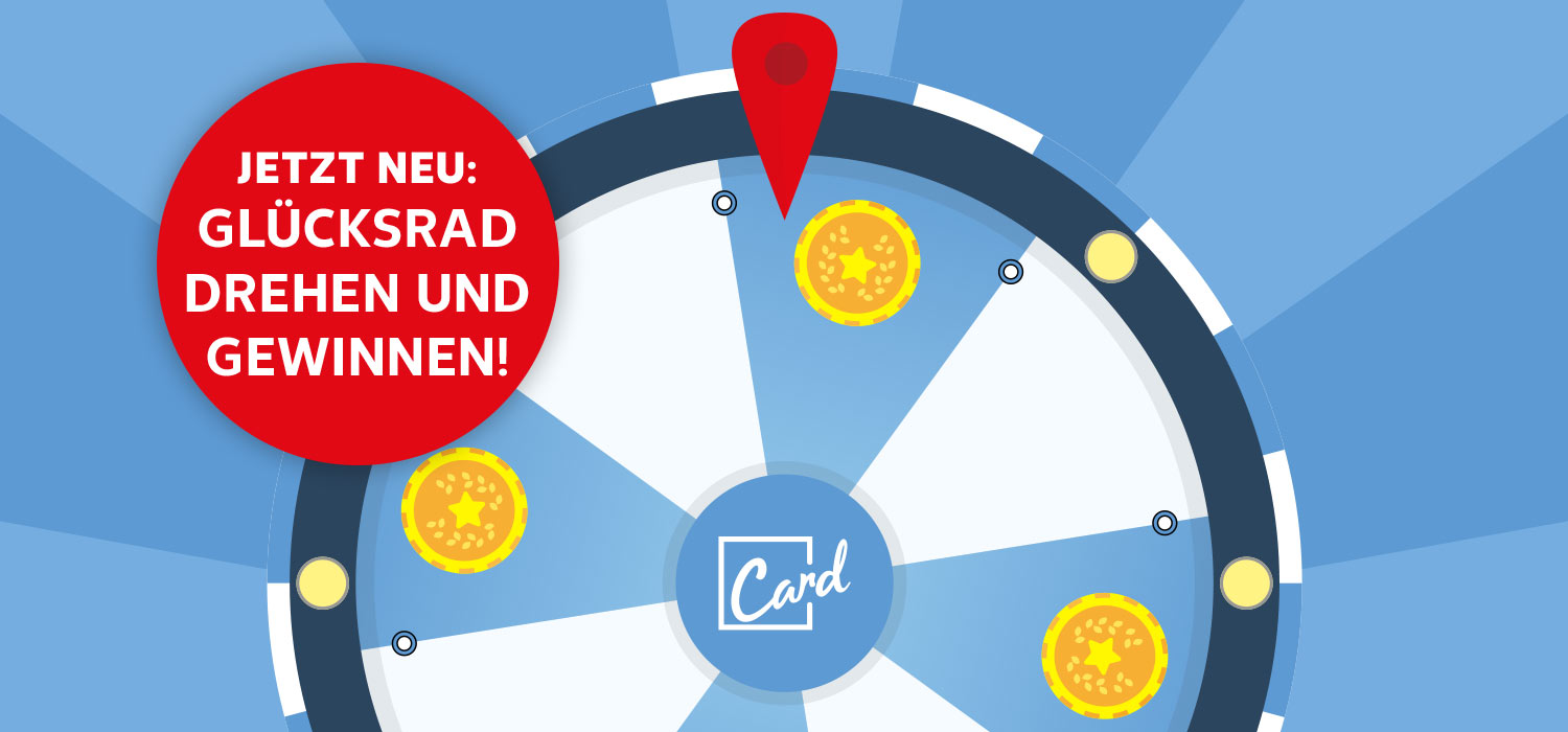 Abbildung: Kaufland Card Glücksrad; JETZT NEU: BIS 02.03.: GLÜCKSRAD DREHEN UND GEWINNEN!