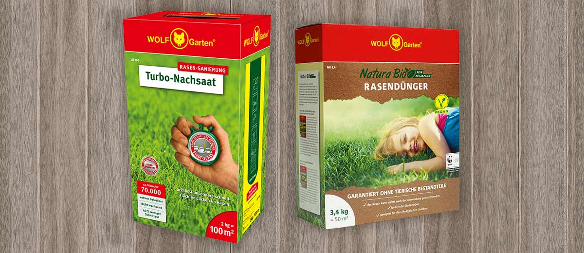 „Natura Bio” Rasendünger NR 3,4 und Turbo-Nachsaat „LR 100”