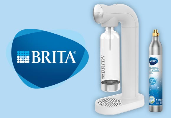 Logo: BRITA®; Produktabbildung: Wassersprudler »sodaOne«