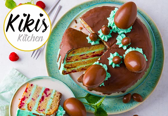Rezept: Ostertorte mit Schokodrip; Logo: Kikis Kitchen