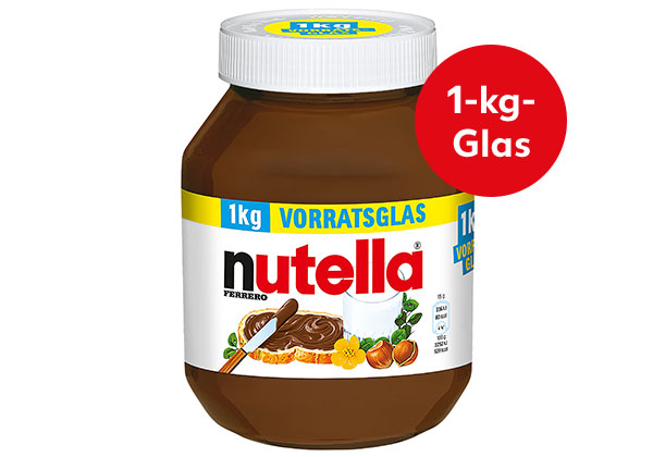 NUTELLA Nuss-Nugat-Creme; Störer: 1-kg-Glas