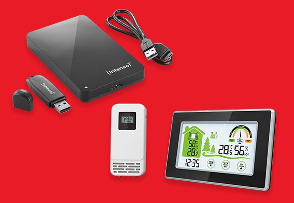INTENSO HDD-Festplatte und USB-Stick, MEBUS Wetterstation »11069«