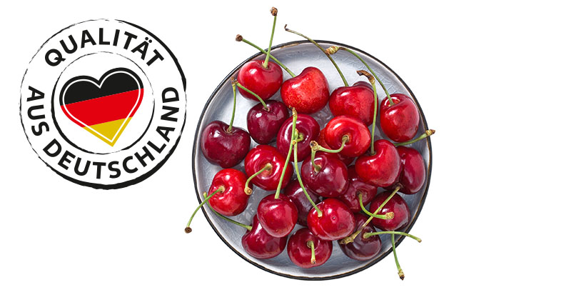 Dtsch. Kirschen; Logo: QUALITÄT AUS DEUTSCHLAND