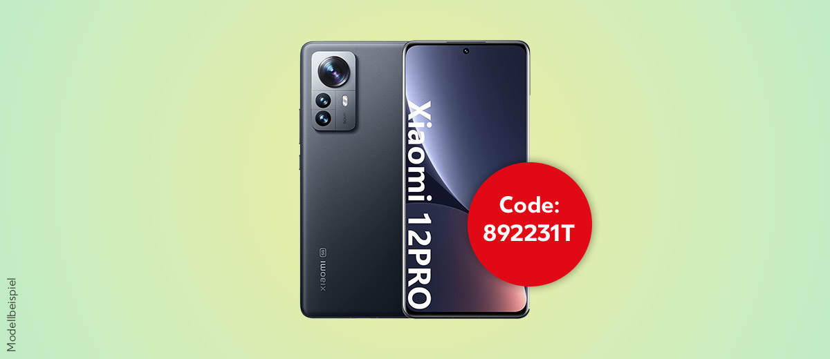 Modellbeispiel: Xiaomi 12 Pro in Grau; Dein Code: 892231T