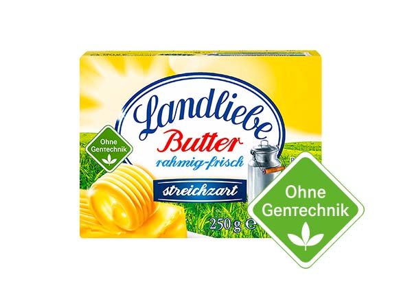 LANDLIEBE Butter; Logo: Ohne Gentechnik