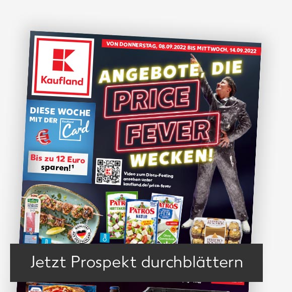 Abbildung: Titelbild Kaufland-Prospekt; Button: Jetzt Prospekt durchblättern