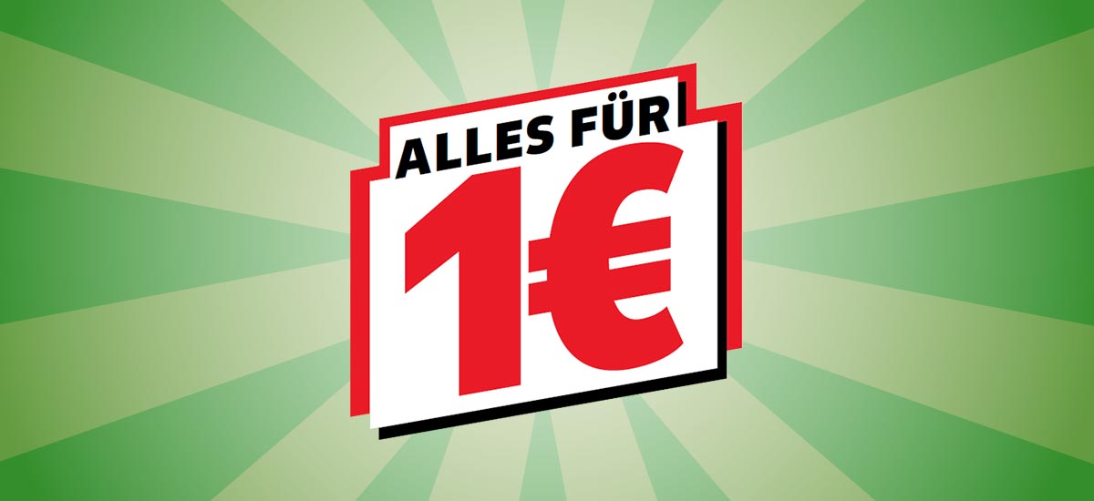 Schriftzug: ALLES FÜR 1€