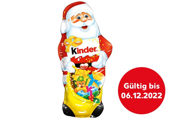 KINDER Weihnachtsmann; Störer: Gültig bis 06.12.2022
