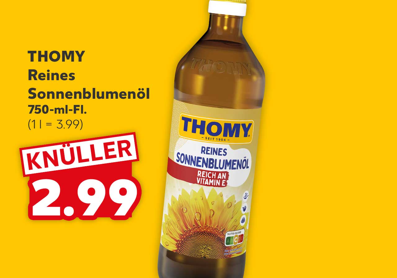 THOMY Reines Sonnenblumenöl, 750-ml-Fl. für 2.99 Euro (1 l = 3.99)