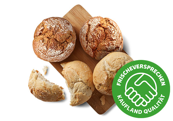 Rosenbrötchen; Logo: FRISCHEVERSPRECHEN KAUFLAND QUALITÄT