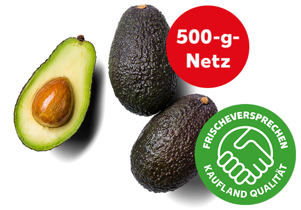 Chil./mex. Avocados; Störer: 500-g-Netz; Logo: FRISCHEVERSPRECHEN KAUFLAND QUALITÄT