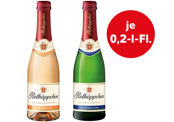 ROTKÄPPCHEN Piccolo-Sekt, versch. Sorten; Störer: je 0,2-l-Fl.