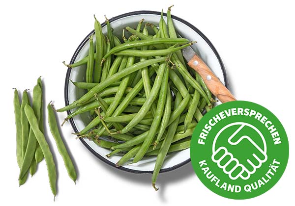 Marokk./senegal. Bohnen breit oder Buschbohnen; Logo: FRISCHEVERSPRECHEN KAUFLAND QUALITÄT