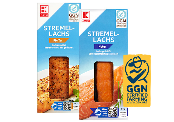 K-CLASSIC Stremellachs, versch. Sorten; Logo: GGN