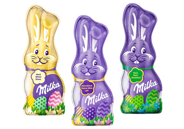 MILKA Schmunzelhase, versch. Sorten