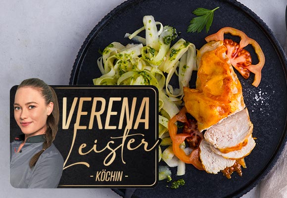 Logo: Verena Leister; Rezept: Low-Carb-Pastinakennudeln