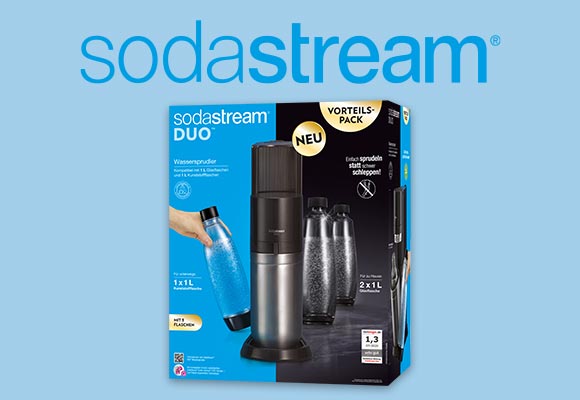 Logo: sodastream®; Produktabbildungen: SODASTREAM Wassersprudler-Set »DUO titan«