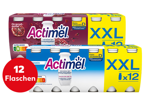 DANONE Actimel Drink, versch. Sorten; Störer: 12 Flaschen