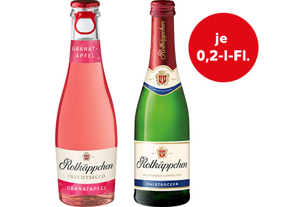 ROTKÄPPCHEN Piccolo-Sekt oder Fruchtsecco, versch. Sorten; Störer: je 0,2-l-Fl.