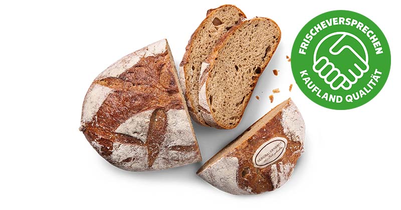 Bergbauernbrot; Logo: FRISCHEVERPRECHEN KAUFLAND QUALITÄT