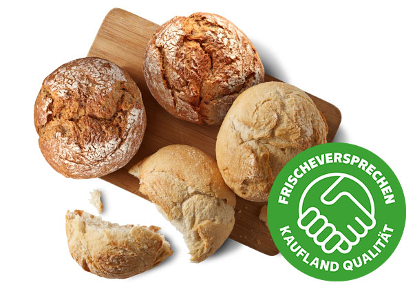 Rosenbrötchen; Logo: FRISCHEVERSPRECHEN KAUFLAND QUALITÄT