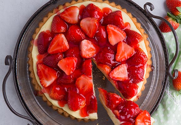 Rezept: Klassischer Erdbeerkuchen mit Pudding