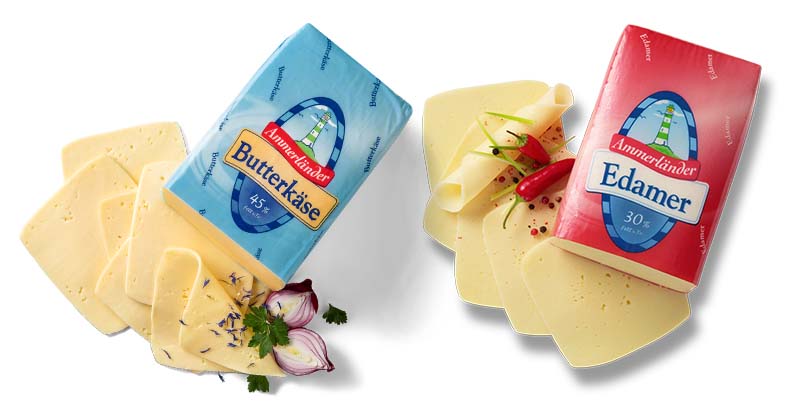 AMMERLÄNDER Butterkäse oder Edamer**, versch. Sorten