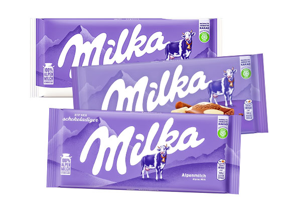 MILKA Schokolade, versch. Sorten