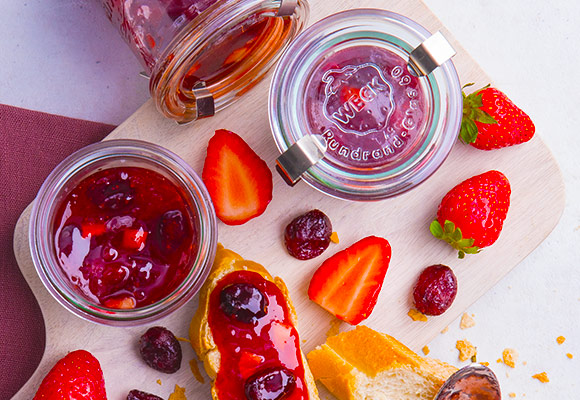 Rezept: Erdbeer-Cranberry-Konfitüre