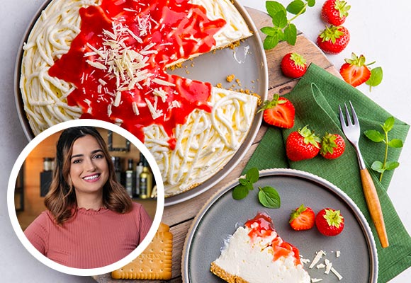 Rezept: Spaghettieis-Kuchen ohne Backen; Abbildung: Kiki von Kikis Kitchen