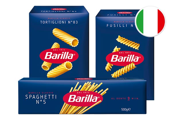 BARILLA Pasta, versch. Sorten; Flagge: Italien
