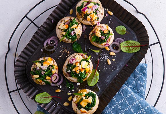 Rezept: Gefüllte Riesenchampignons mit Feta