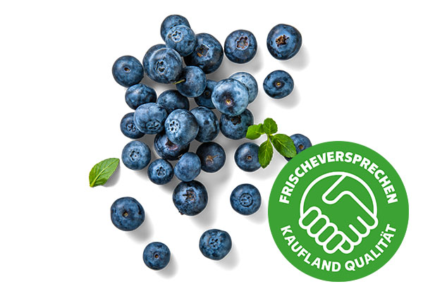 Portug. Kulturheidelbeeren; Logo: Frischeversprechen Kaufland Qualität