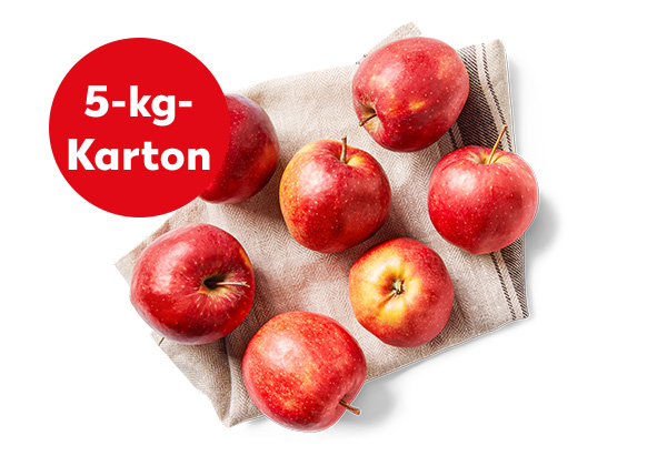 Dtsch./ital. Tafeläpfel; Störer: 5-kg-Karton