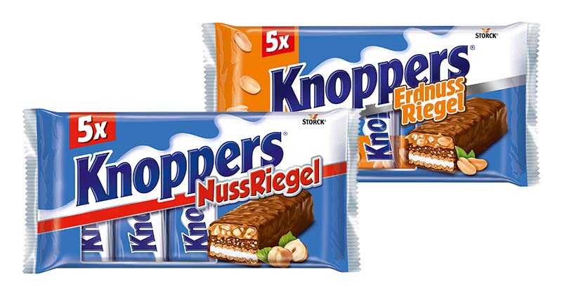 Knoppers Riegel, versch. Sorten