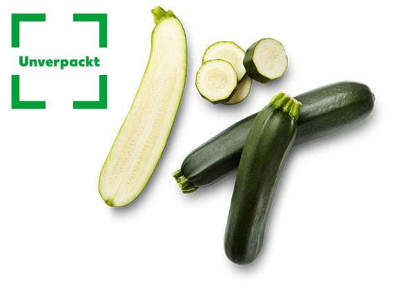 Span. Zucchini; Logo: Unverpackt
