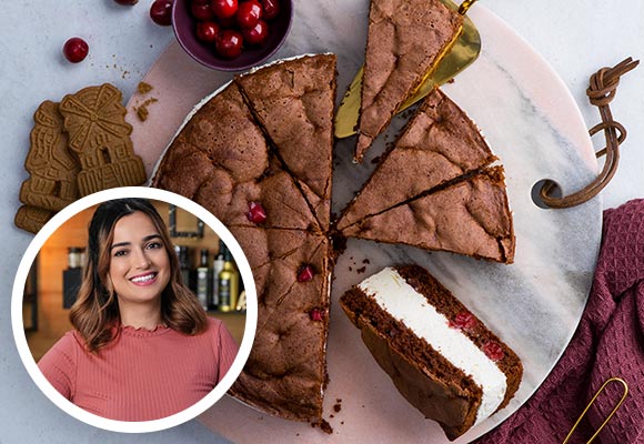 Rezept: Spekulatius-Kirsch-Torte; Abbildung: Kiki von Kikis Kitchen