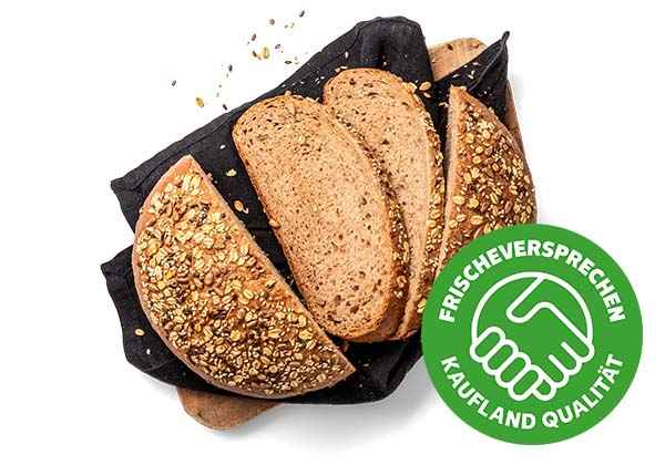 Dinkel-Vollkornbrot***; Logo: Frischeversprechen Kaufland Qualität