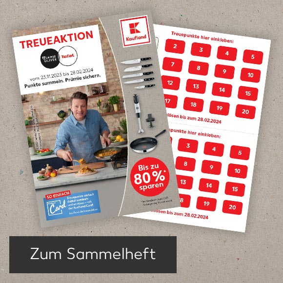 Sammelkarte Treueaktion; Button: Zum Sammelheft
