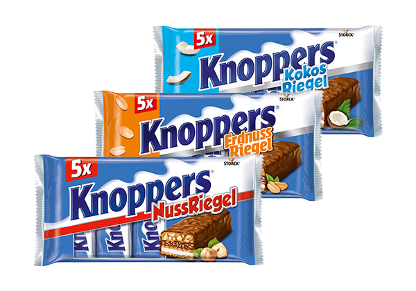 Knoppers Riegel, versch. Sorten