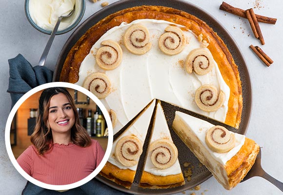 Rezept: Zimtschnecken-Cheesecake; Abbildung: Kiki von Kikis Kitchen